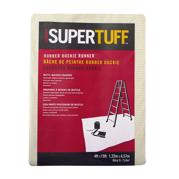 Trimaco SuperTuff Rubber-Duckie Heavyweight Butyl Dropcloth, 4' x 15'