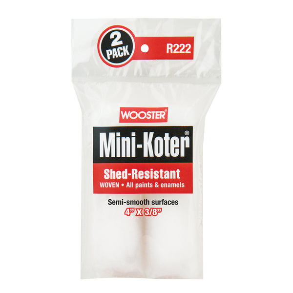 Wooster Mini-Koter Fabric 4 in. W X 3/8 in. Mini Paint Roller Cover 2 pk