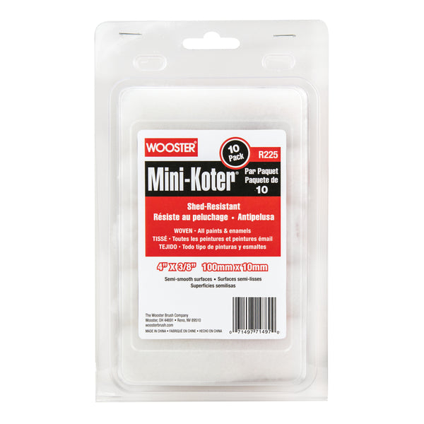 Wooster Mini-Koter Fabric 4 in. W X 3/8 in. Mini Paint Roller Cover 10 pk