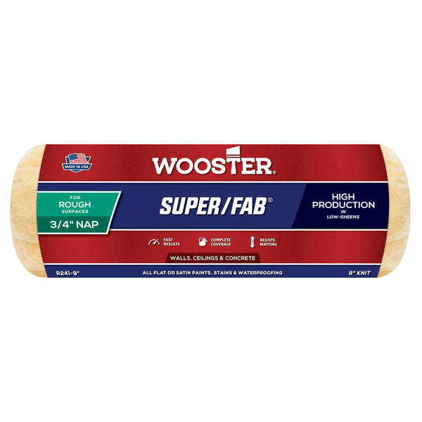 Wooster 9" Super/Fab Roller Cover, 3/4" Nap Rough