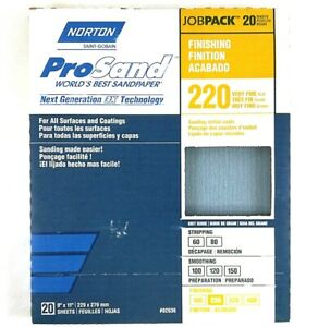 Norton 20 Count 9" X 11" 220 Grit Sandpaper Sheets